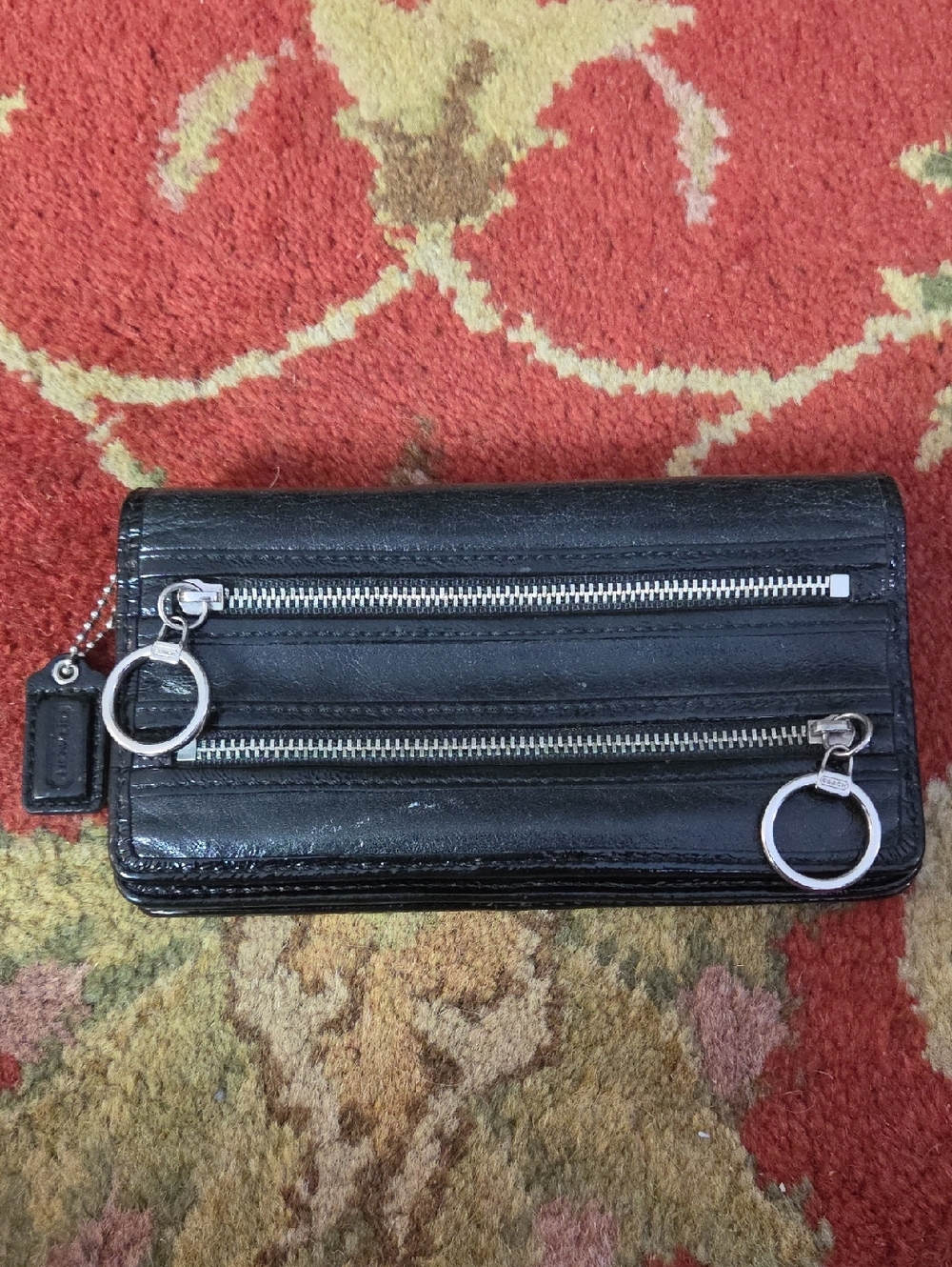 Coach Poppy Y2k Zipper Pull Leather Wallet - Picture 1 of 8